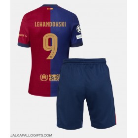 Barcelona Robert Lewandowski #9 Koti Peliasu Lasten 2024-25 Lyhythihainen (+ Lyhyet housut)